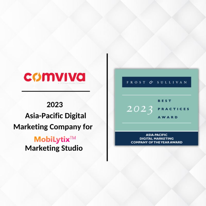 Comviva recognized as the APAC 'Digital Marketing Company of the Year' by Frost & Sullivan